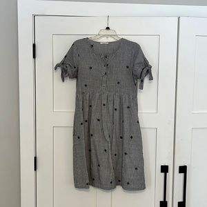ROOLEE (Tea n rose tag). Navy and cream striped dress. Size Medium.